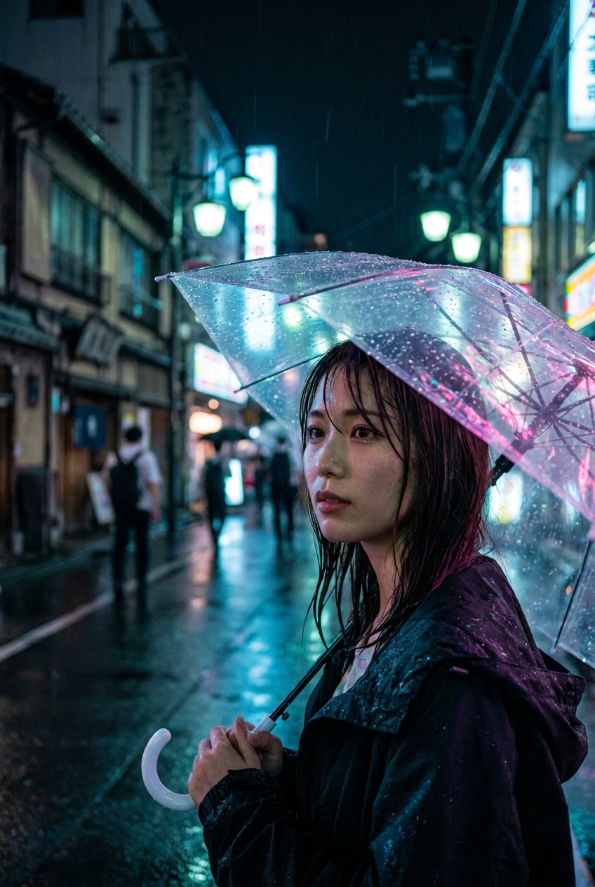 NanoBananaPro: Tokyo Rain Portrait
